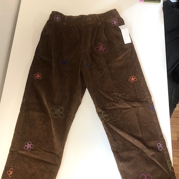 Urban Outfitters flower embroidered corduroy beach pant - Picture 1 of 4
